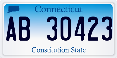 CT license plate AB30423