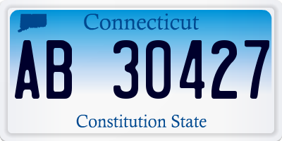 CT license plate AB30427