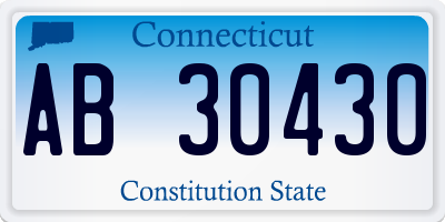 CT license plate AB30430