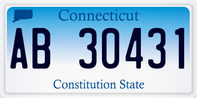 CT license plate AB30431