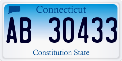 CT license plate AB30433