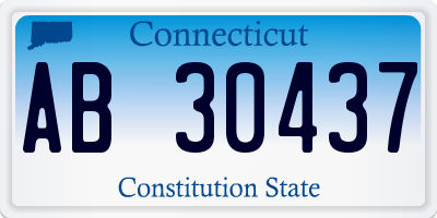 CT license plate AB30437