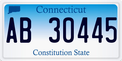 CT license plate AB30445