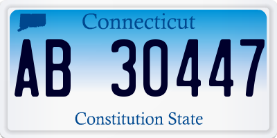 CT license plate AB30447