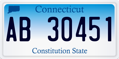 CT license plate AB30451