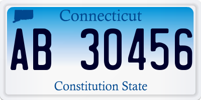 CT license plate AB30456