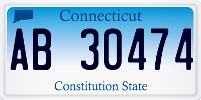 CT license plate AB30474