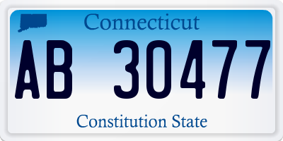 CT license plate AB30477
