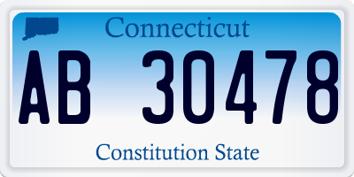CT license plate AB30478