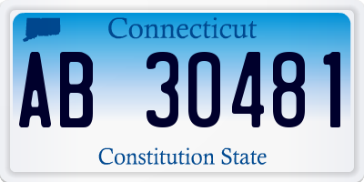 CT license plate AB30481
