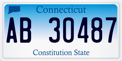 CT license plate AB30487