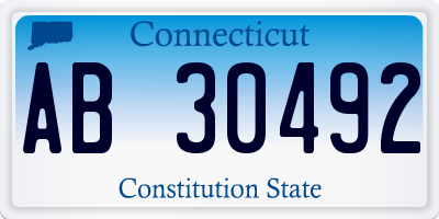 CT license plate AB30492