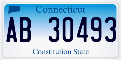 CT license plate AB30493