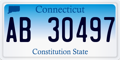 CT license plate AB30497