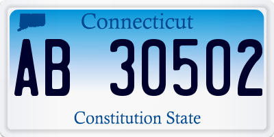 CT license plate AB30502