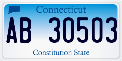 CT license plate AB30503