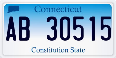 CT license plate AB30515