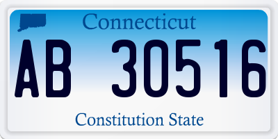 CT license plate AB30516