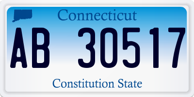CT license plate AB30517