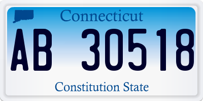 CT license plate AB30518
