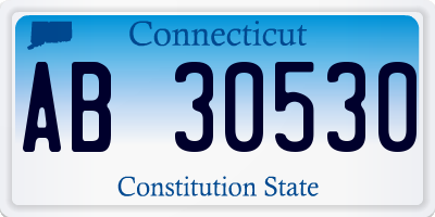 CT license plate AB30530