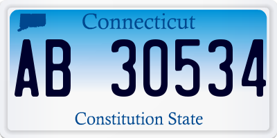 CT license plate AB30534
