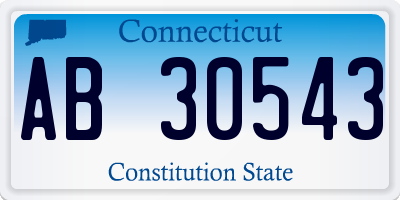 CT license plate AB30543