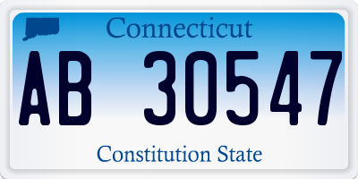 CT license plate AB30547