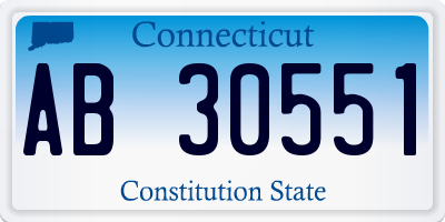 CT license plate AB30551