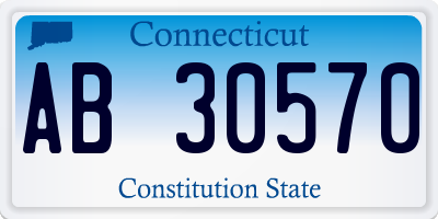 CT license plate AB30570
