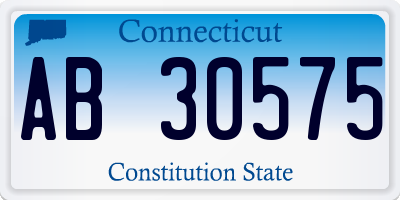 CT license plate AB30575