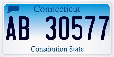 CT license plate AB30577