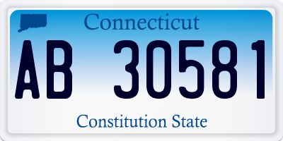 CT license plate AB30581