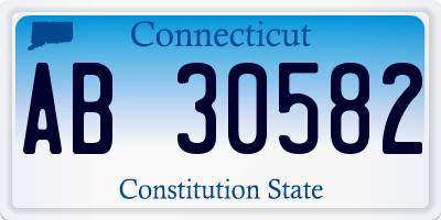 CT license plate AB30582