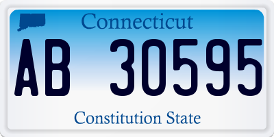 CT license plate AB30595