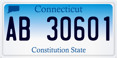 CT license plate AB30601