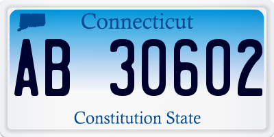 CT license plate AB30602