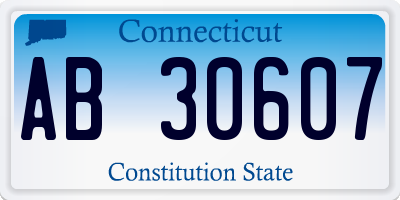 CT license plate AB30607