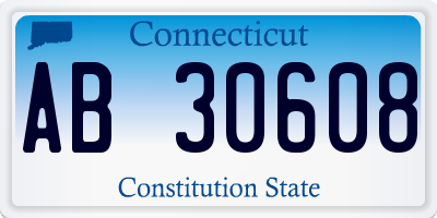 CT license plate AB30608