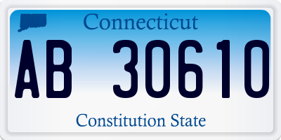 CT license plate AB30610