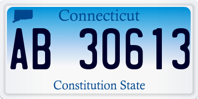 CT license plate AB30613