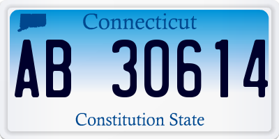 CT license plate AB30614