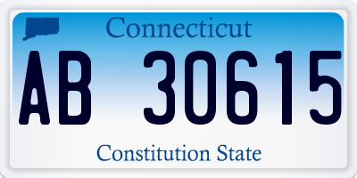 CT license plate AB30615