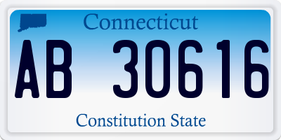 CT license plate AB30616