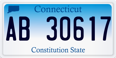 CT license plate AB30617