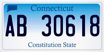 CT license plate AB30618