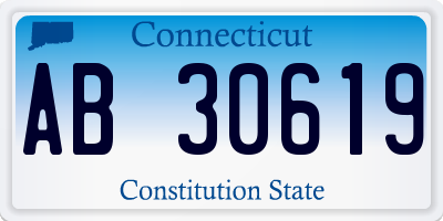 CT license plate AB30619