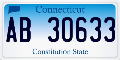 CT license plate AB30633