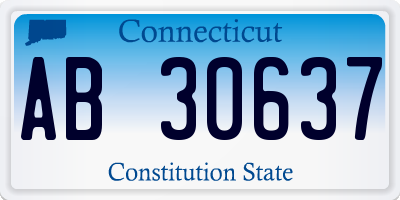 CT license plate AB30637