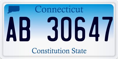 CT license plate AB30647